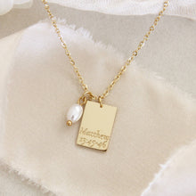 Load image into Gallery viewer, Parable of the Pearl of Great Price Necklace, Matt 13:45-46: Yellow Gold