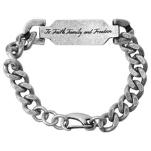 Load image into Gallery viewer, HOLD FAST Mens Bracelet Hold Fast Flag: Burnished Silver