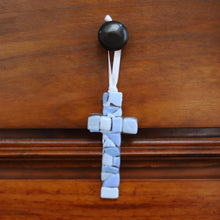 Load image into Gallery viewer, Grandson Gift: USA Handmade Mosaic Glass Cross 4483