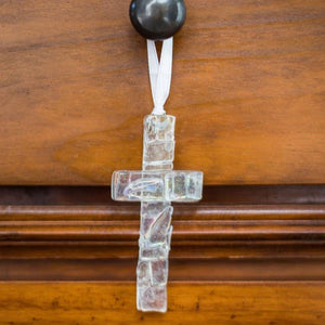 Irish Baby Gift Blessing Card & Mosaic Glass Cross USA 4499