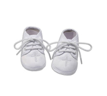 Load image into Gallery viewer, White Boys Baptism Shoe With Cross: 1