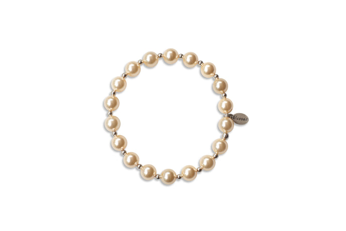 Count Your Blessings Bracelet in Light Gold Pearl: S