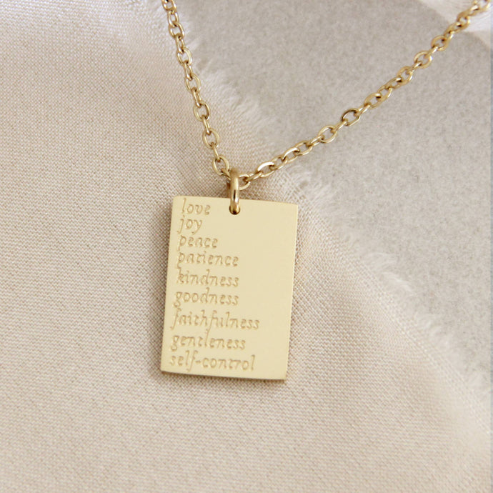 Fruit of the Spirit Necklace, Galatians 5:22-23: Yellow Gold