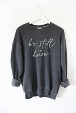 Load image into Gallery viewer, BE STILL AND KNOW Mineral Graphic Sweatshirt: WHITE DOVE / L