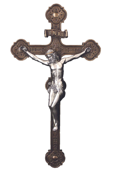 Ornate Crucifix Cold Cast Bronze/Pewter Style 14