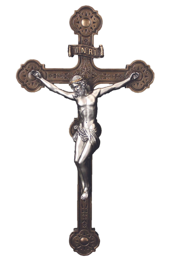Ornate Crucifix Cold Cast Bronze/Pewter Style 14