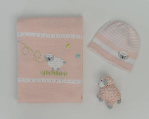 Lamb Baby Blanket - Pink