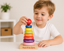 Load image into Gallery viewer, Puzzle Wood Stackable Rings Fruit Of The Spirit: Multicolored / Wood