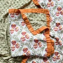 Load image into Gallery viewer, Luxury Double Sided Muslin Blanket: Holy Family Hearts