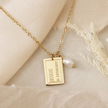 Load image into Gallery viewer, Parable of the Pearl of Great Price Necklace, Matt 13:45-46: Yellow Gold