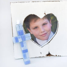 Load image into Gallery viewer, Grandson Gift: USA Handmade Mosaic Glass Cross 4483