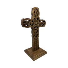 Load image into Gallery viewer, "Vineyard" Hand Carved Wood Table Cross