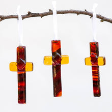 Load image into Gallery viewer, 50th Anniversary Gift USA Handmade Glass Cross 4407