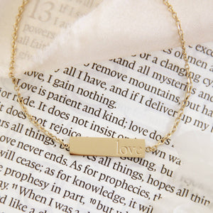 Love Bracelet, 1 Corinthians 13:4-13: Yellow Gold