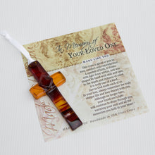 Load image into Gallery viewer, Memorial Remembrance Gift USA  Handmade Glass Cross 4408