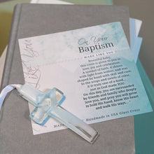 Load image into Gallery viewer, Baby Baptism Gift USA Handmade Glass Cross Keepsake 4402