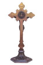 Load image into Gallery viewer, Standing St. Benedict Crucifix in Cold Cast Bronze 9.5&quot;