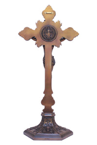 Standing St. Benedict Crucifix in Cold Cast Bronze 9.5"