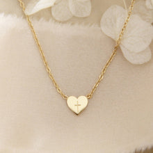 Load image into Gallery viewer, Tiny Heart Cross Necklace, Cross Christian Necklace Jewelry: Silver