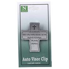 Load image into Gallery viewer, Cross Grandson Visor Clip, 4 ct: Silver / Metal