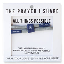 Load image into Gallery viewer, ALL THINGS POSSIBLE Bracelet, Christian Cord Bracelet