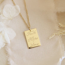 Load image into Gallery viewer, 1 Corinthians 13:13 Necklace, Faith Hope Love Necklace: Silver