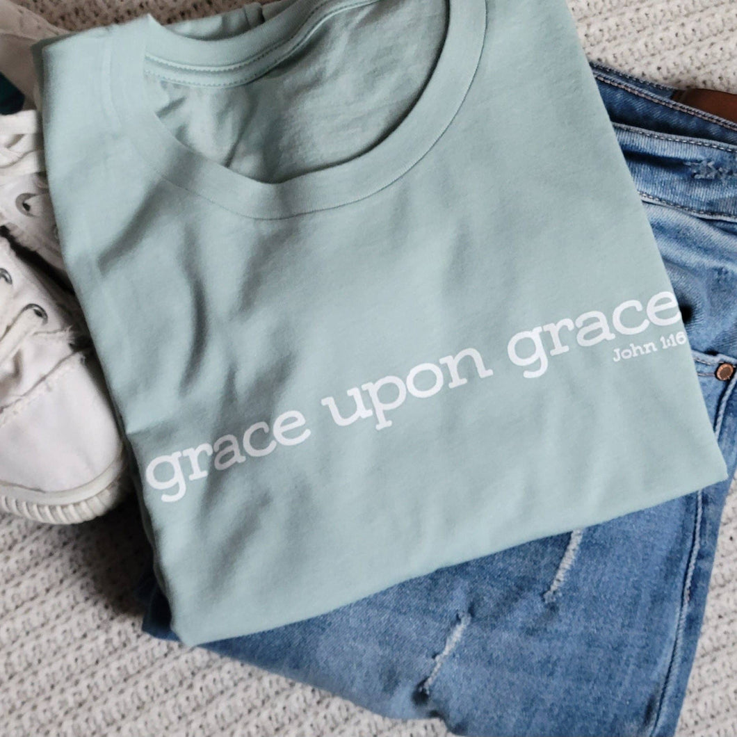 Grace Upon Grace Women's T-Shirt: L / Heather Clay