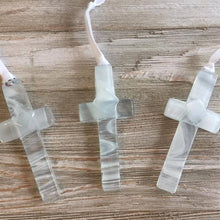 Load image into Gallery viewer, Baby Baptism Gift USA Handmade Glass Cross Keepsake 4402