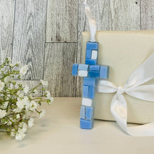 Load image into Gallery viewer, New Baby Boy Gift USA Handmade Mosaic Glass Cross 4485