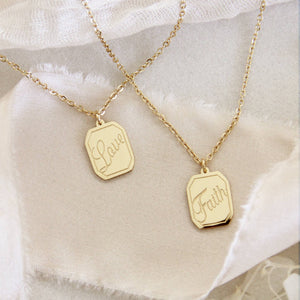 Faith Necklace, Hebrews 11:1: Yellow Gold