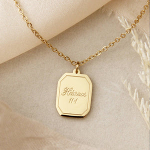 Faith Necklace, Hebrews 11:1: Yellow Gold