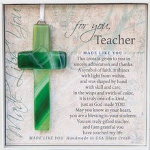 Load image into Gallery viewer, Teacher Gift USA Handmade Glass Cross Christian 4450