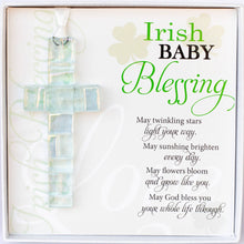 Load image into Gallery viewer, Irish Baby Gift Blessing Card &amp; Mosaic Glass Cross USA 4499