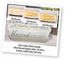 Load image into Gallery viewer, Blessed 100% Soy Wax Reveal Triple Wick Candle Scent: Tranquility