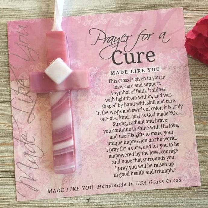 Prayer For Cure Cancer Support Gift USA Handmade Glass 4410