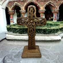 Load image into Gallery viewer, "Vineyard" Hand Carved Wood Table Cross