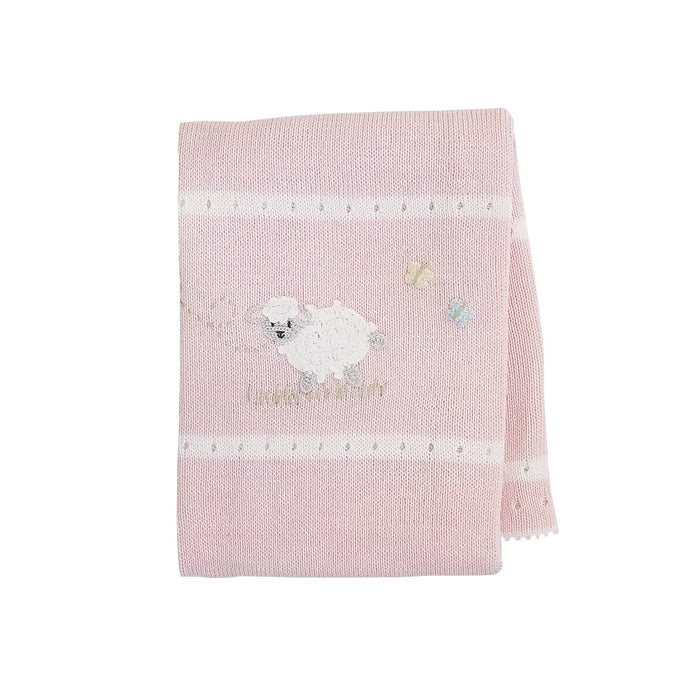 Lamb Baby Blanket - Pink