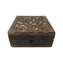 Load image into Gallery viewer, Hand-Carved Wood "Tree of Life" Hinged BOX ONLY Family Gift