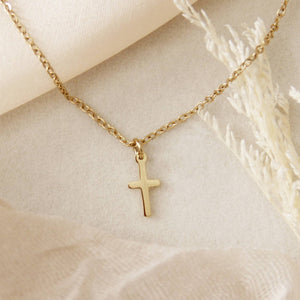 Delicate Cross Necklace, 1 Corinthians 1:18: Silver