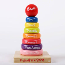 Load image into Gallery viewer, Puzzle Wood Stackable Rings Fruit Of The Spirit: Multicolored / Wood