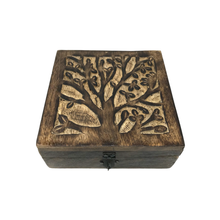 Load image into Gallery viewer, Hand-Carved Wood "Tree of Life" Hinged BOX ONLY Family Gift