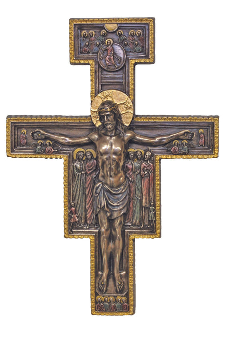 San Damian Crucifix in Cold Cast Bronze 7x10