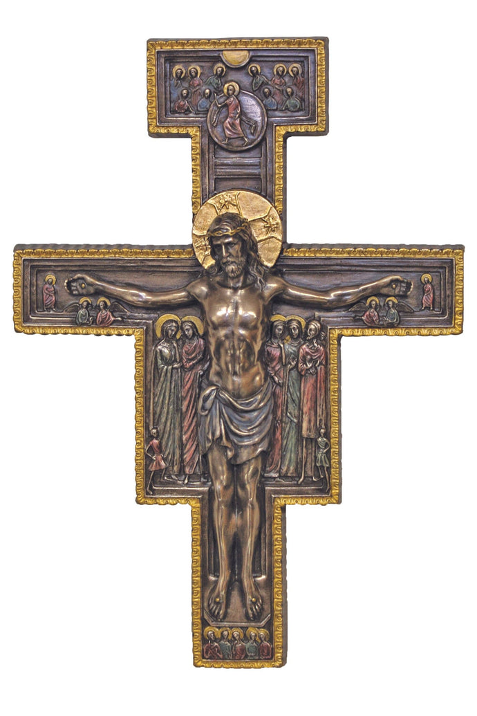 San Damian Crucifix in Cold Cast Bronze 7x10