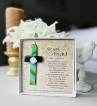 Load image into Gallery viewer, Friend Gift USA Handmade Glass Cross Christian Gift 4419