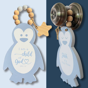 Penguin Nap Time Door Knob Hanger