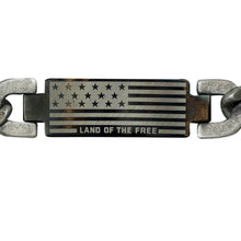 Load image into Gallery viewer, HOLD FAST Mens Bracelet Land Of The Free: Burnished Silver/Black