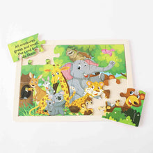 Load image into Gallery viewer, Puzzle Wood Jigsaw Jungle: Multicolored / Wood
