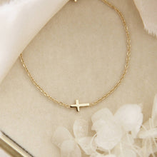 Load image into Gallery viewer, Dainty Sideways Cross Bracelet