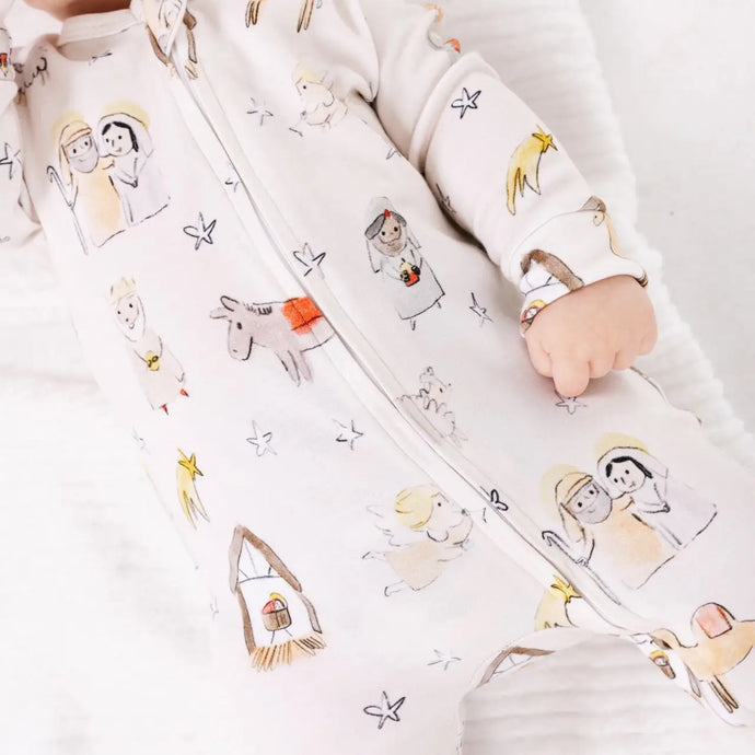 Away in a Manger Christmas PJ Footless Onesie