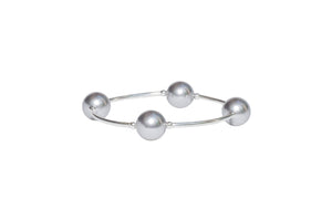 12mm Silver Pearl Blessing Bracelet: S